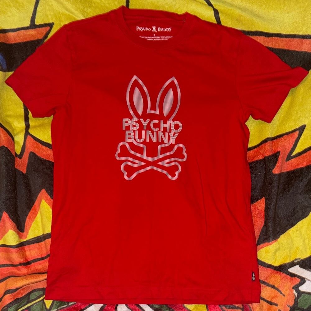 Psycho Bunny Vibrant Red Tee with Logo